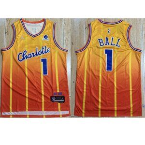 Adult Mens LaMelo Ball Orange Stitched Jersey